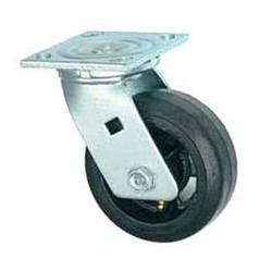 Faultless Swivel Plate Caster 1418-6 6" Mold-On Rubber Wheel