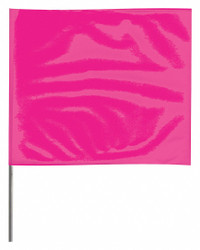 Sim Supply Marking Flag, 15", Glo Pink,PVC,PK100  4515PG-200