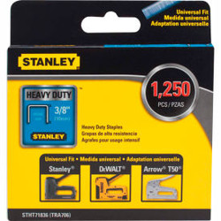 Stanley STHT71836  Heavy-Duty Narrow Crown Staples 3/8"" -1250 Pack