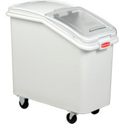 Rubbermaid 3602-88 3.5 Cu Ft Plastic Bin Truck with Clear Lid & Scoop