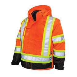 Tough Duck Hi-Vis Parka,5-in-1,Fluorescent Org,L S42611