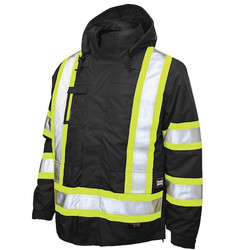 Tough Duck Safety Insulated 5-In-1 Parka,M,Black  S42611