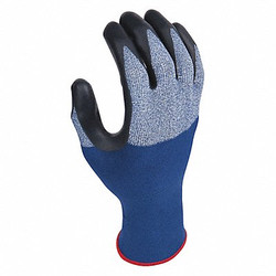 Showa Coated Gloves,Black/Blue,M,PR 382M-07