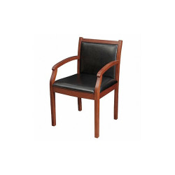 Regency Regent Guest Chair,Vinyl,Black,Cherry 9875CHL