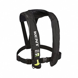 Kent Safety Life Jacket,Belt,Buckle,Zipper,Black  132802-700-004-19