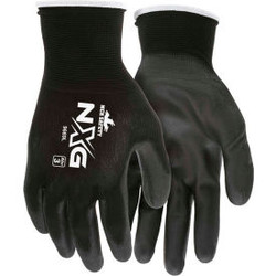 MCR Safety 9669L Economy PU Coated Work Gloves 13-Gauge Black Large 12 Pairs