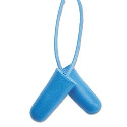 H10 Metal Detectable Disposable Earplugs - Corded, Foam, Blue, Corded