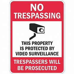 Lyle Rflctv No Trespassing Sign,18x12in,Alum T1-1073-HI_12x18