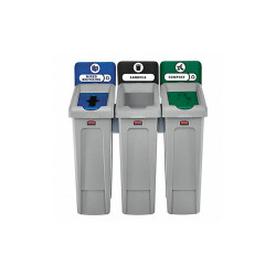 Rubbermaid Commercial Recycling Station,69 gal. Total Capacity 2007918