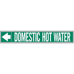 Brady Pipe Markr,Domestic Hot Water,1in H 108899