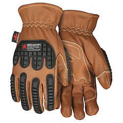 Mcr Safety Leather Gloves,Brown,2XL,PR MU3634KXXL