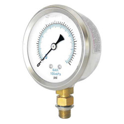 Pic Gauges Pressure Gauge,0 to 3000 psi,2 1/2" Dial 201L-25XP-SAE4