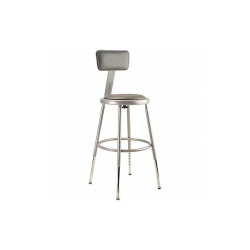 National Public Seating Round Stool,Adjustable Legs,Gray,32"H 6418HB