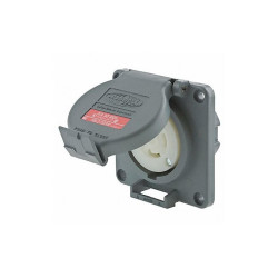 Hubbell Wiring Device-Kellems WT Lck Recpt,30 A;Gry;Valox,L16-30R,1Gng HBL2730SW