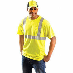 Occunomix T-Shirt,L,Fit 44 in.,Yellow,Polyester LUX-SSETP2-YL