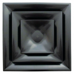 American Louver Ceiling Diffuser,Black,14" Duct Size  STR-C-14BK