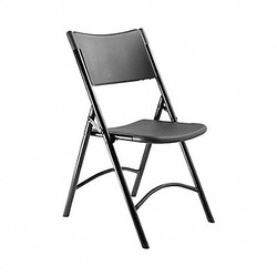 National Public Seating Folding Chair,300 lb,Plastic,Black,PK4 610