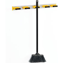 Global Industrial Mop & Broom Holder Gray/Black/Yellow 27-1/2"" 5 Prongs