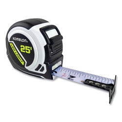 LED Light Tape Measure, 1 in x 25 ft, Black/Yellow/Silver