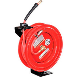 Global Industrial Spring Retractable Steel Hose Reel w/ 3/8"" x 50'L Hose 300 PS