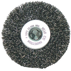Crimped Wheel Brushes, 3 in D x 3 in W, 0.0118 in, Carbon Steel