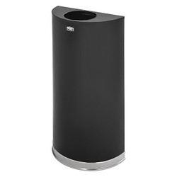 Rubbermaid Commercial Trash Can,Half Round,12 gal.,Black FGSO1220PLBK