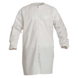 Dupont Cleanroom Frock,White,Zipper,XL,PK30 PC271SWHXL00300B