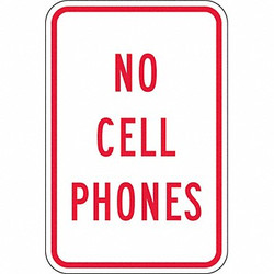 Lyle Reflective No Phone Sign,18x12in,Alumin SEC-075-12HA