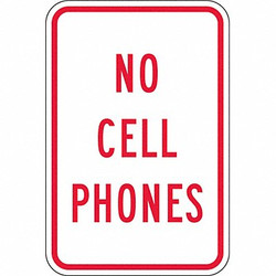 Lyle Reflective No Phone Sign,18x12in,Alumin  SEC-075-12HA