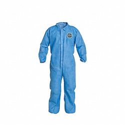 Dupont Collared Coveralls,L,Blue,SMS,PK25 PB125SBULG002500