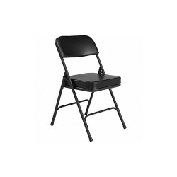 National Public Seating Folding Chair,Vinyl,32in H,Black,PK2 3210