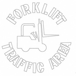 Electromark Floor Stencil,Forklift Traffic Area,Poly Y605018