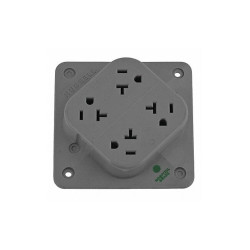 Hubbell Wiring Device-Kellems Receptacle,Gray,20 A,2P3W,Back,1PK HBL420HGY
