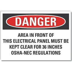 Lyle Elec Panel Danger Labl,3.5x5in,Polyester LCU4-0710-ND_5X3.5