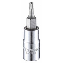 Westward Socket Bit, Steel, 1/4 in, TpSz T15 54TN20