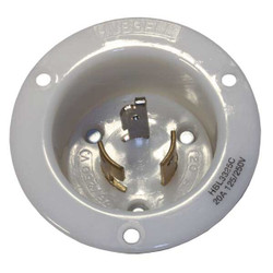 Hubbell Locking Flanged Inlet,250V,20A,3P,3W HBL3325C