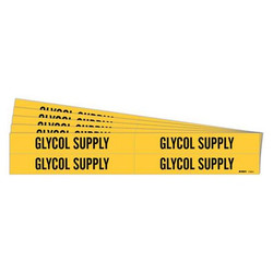 Brady Pipe Marker,Black,Glycol Supply,PK5 7123-4-PK