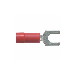 Panduit Fork Term,Red,#8,22 to 16 AWG,PK100 PV18-8F-CY