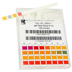 Ricca Chemical pH Test Strips,4 in L,0 to 14 pH,PK100 R8880000-Each