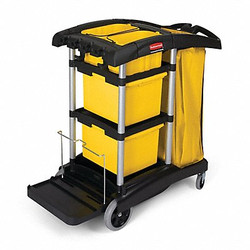 Rubbermaid Commercial Microfiber Janitor Cart,44"H,34 gal Cap. FG9T7300BLA