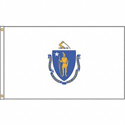 Nylglo Massachusetts Flag,5x8 Ft,Nylon  142480