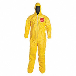 Dupont Hooded Coveralls,M,Ylw,Tychem 2000,PK12 QC122SYLMD001200