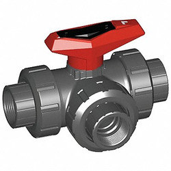 Gf Piping Systems PVC Ball Valve,3-Way,Union,FNPT,2" 161543107