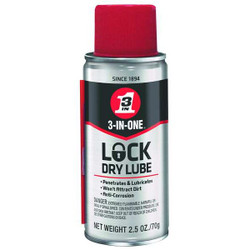 3-In-One 2.5 oz.,Aerosol,Lock Dry Lubricant 120077