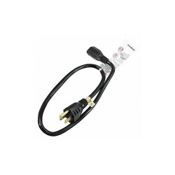 Sim Supply Extension Cord,2ft,16Ga,13A,SJT,Blk  5XFP7ID