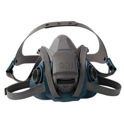 3m Half Mask Respirator,Silicone,Gray, Teal 6503QL