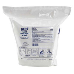 Purell Sanitizer Wipes,Bulk Refill,6 x 8",PK2  9118-02