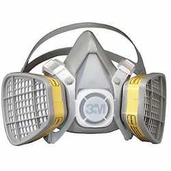 3m Half Mask Respirator Kit,M,Gray 5203