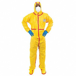 Chemsplash Hooded Coverall,Attached Boots,L,PK6 7019YT-L
