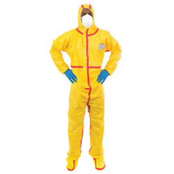 Chemsplash Hooded Coverall,Attached Boots,L,PK6  7019YT-L